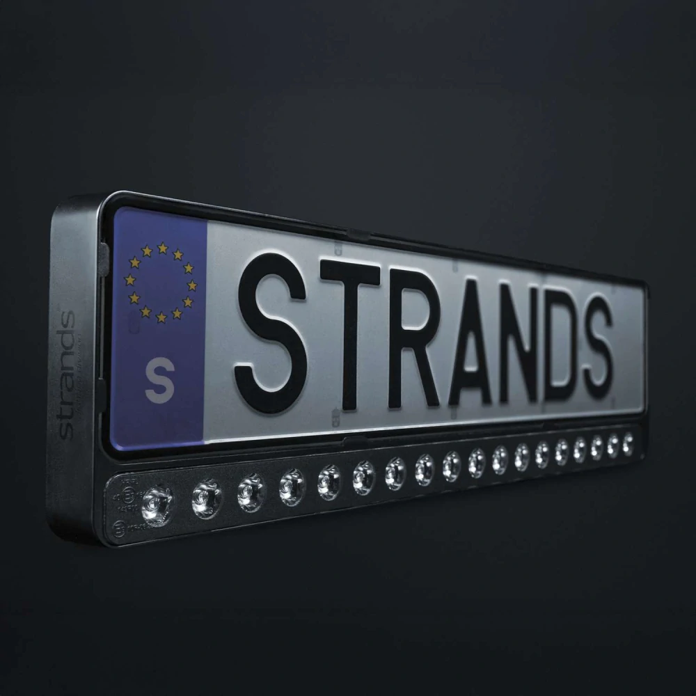 Držák SPZ s LED osvětlením Strands E-LINE BLACK, 9-36V, 100W, 9000Lm