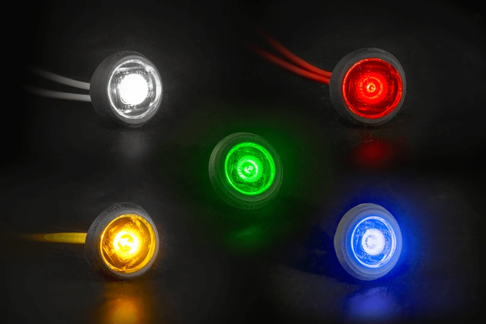 Led poziční světlo kulaté FT-074 Dark, 32mm, 12-36V- Oranžové
