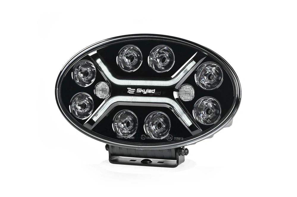 LED přídavný reflektor Skyled Ovum Flash (261mm), s pozičním světlem, strobo, 6-36V, 82W, 6400lm, ECE R10, R65, R148, R149