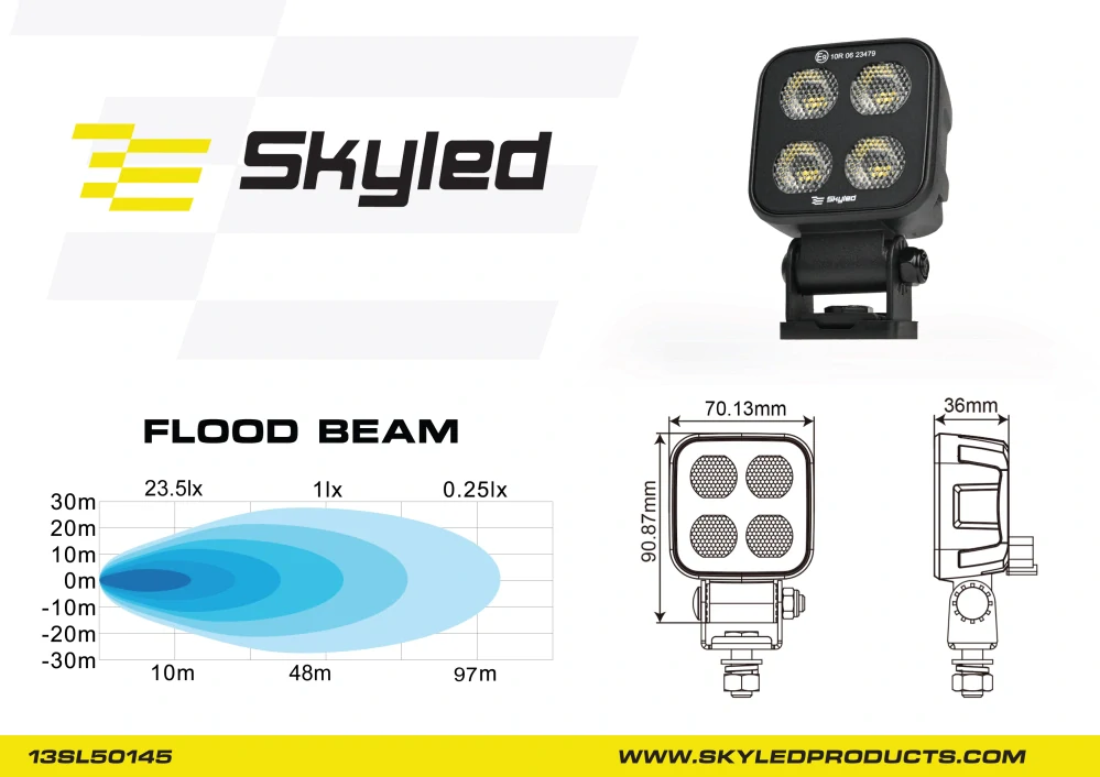 Pracovní světo Skyled Ater STD Q40F (rozpytlné), 4400lm, 40w, 10-30V, ECE R20, R23