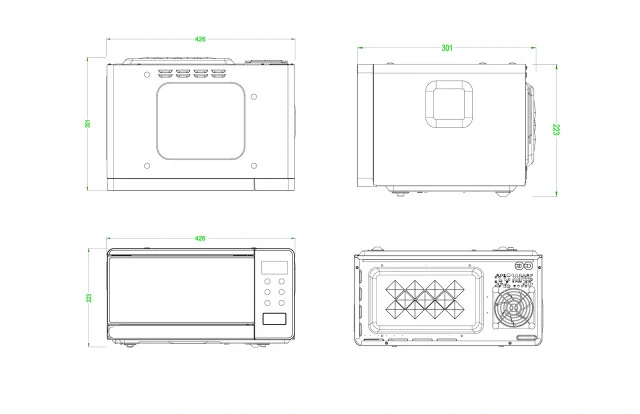 Mikrovlnná trouba Stonehill 15l, 24V, Volvo FH, Vysoká kabina