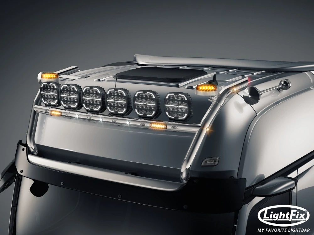 Střešní nerezový rám Lightfix SKY-LIGHT "H-TYPE" nerezový – MERCEDES - ACTROS (PROCABIN) - GIGA SPACE