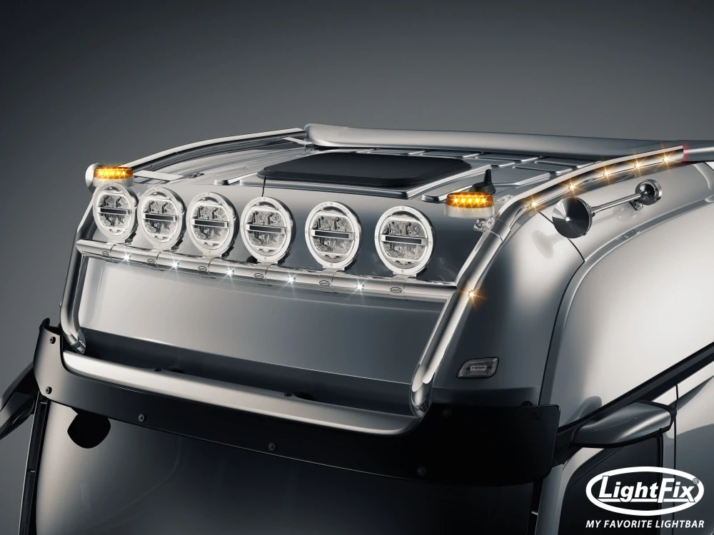 Střešní nerezový rám Lightfix SKY-LIGHT "H-MAX" nerezový – MERCEDES - ACTROS (PROCABIN) - GIGA SPACE
