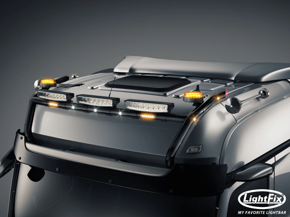 Střešní nerezový rám Lightfix SKY-LIGHT "H-TYPE" lakovaný – MERCEDES - ACTROS (PROCABIN) / AROCS - BIGSPACE