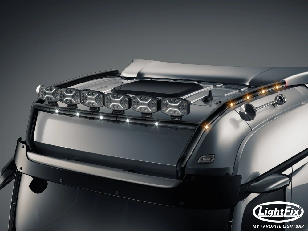 Střešní nerezový rám Lightfix SKY-LIGHT "H-TYPE" lakovaný – MERCEDES - ACTROS (PROCABIN) / AROCS - BIGSPACE