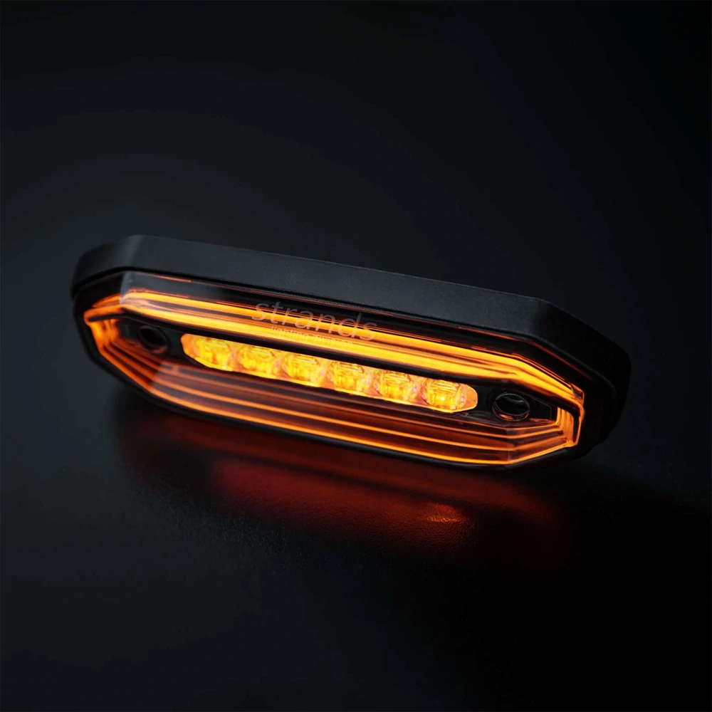 LED Výstražné světlo Strands FOR9T Aura, s pozičním světlem, 10-48V, ECE R10, R148, R65 - oranžové
