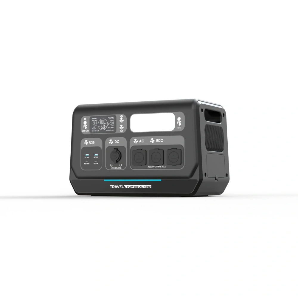 TRAVEL POWERBOX 4800 – přenosná nabíjecí stanice 2400 W / 2048 Wh LiFePO4 s čistou sinusoidou