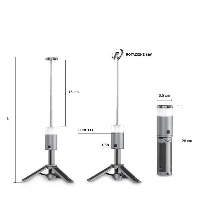 Teleskopická LED lampa Majestic SOLEA, 1000 lm, 10 W, USB-C, 1800 mAh, IP44