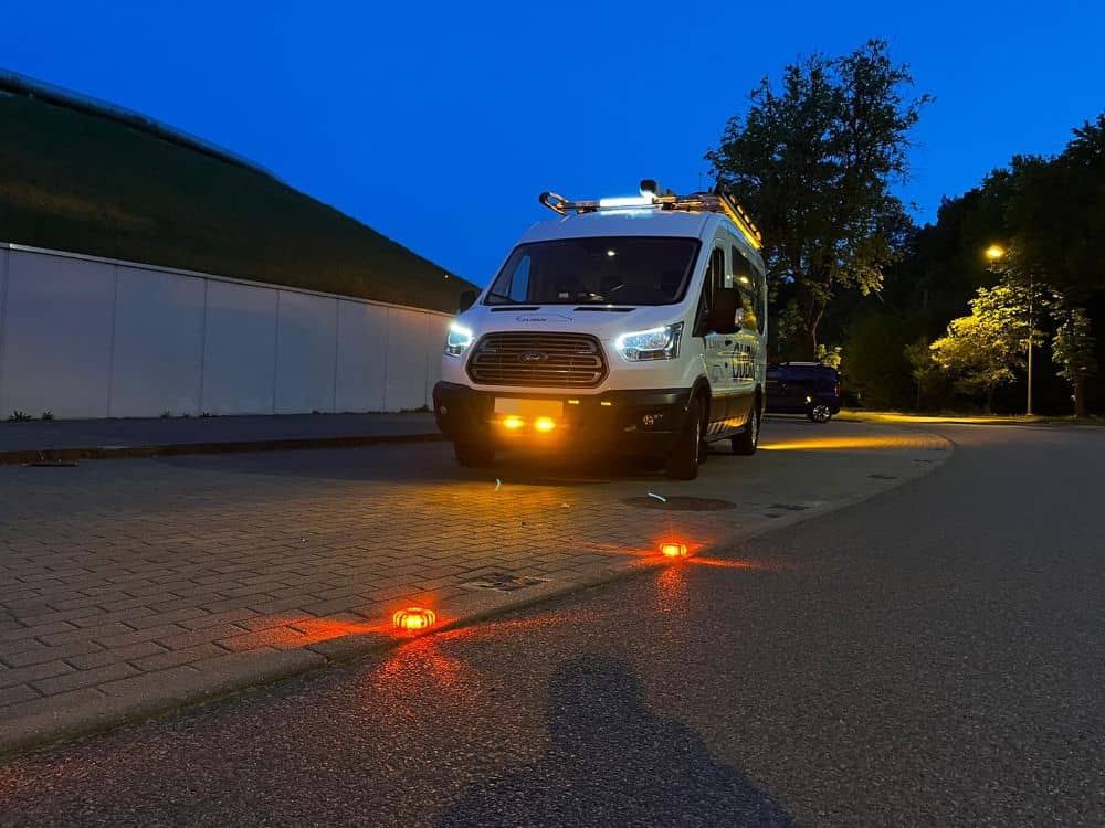 LED výstražné světlo nabíjecí 16 LED, sada 4 ks- Oranžové