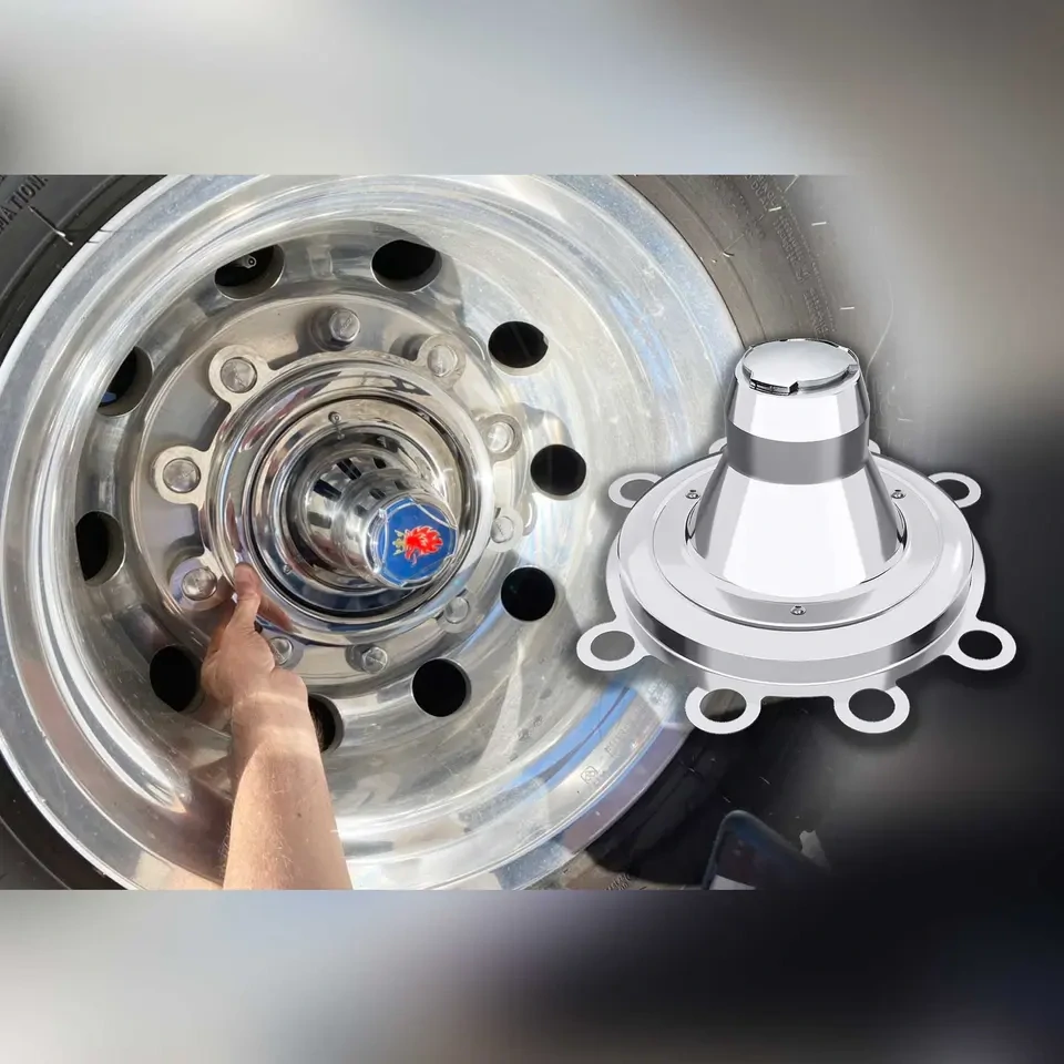 Nerezový kryt zadního náboje Scania 22,5 pro ocel a hliník disky