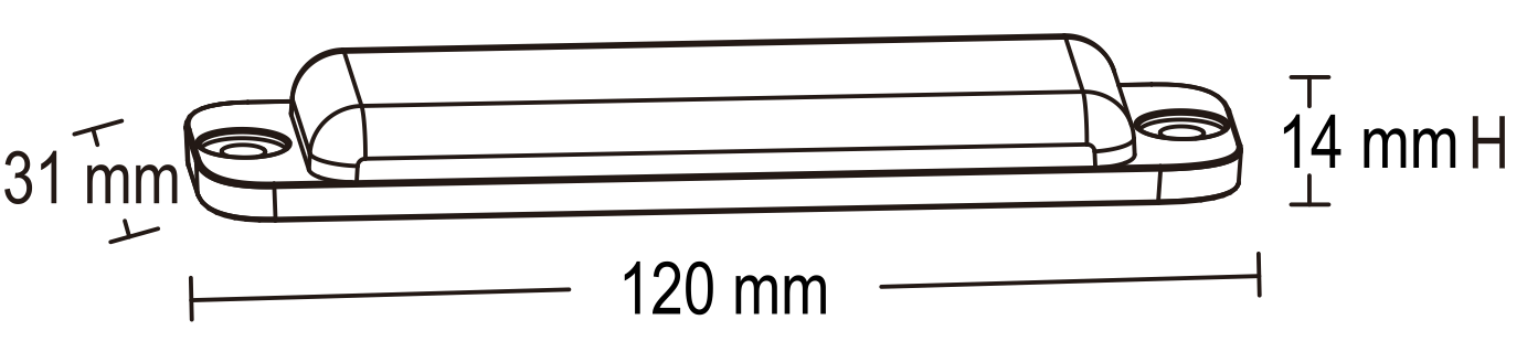 Výstražné světlo Skyled Mega Thin (120x31), 6LED, 12-24V, R65, R10