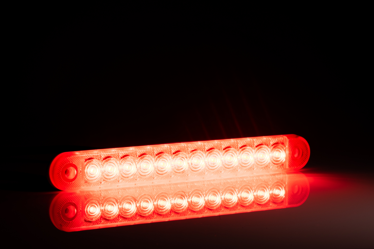 Brzdové světlo LED Fristom 228x28mm, 12-36V, 12 LED, 4m Kabel
