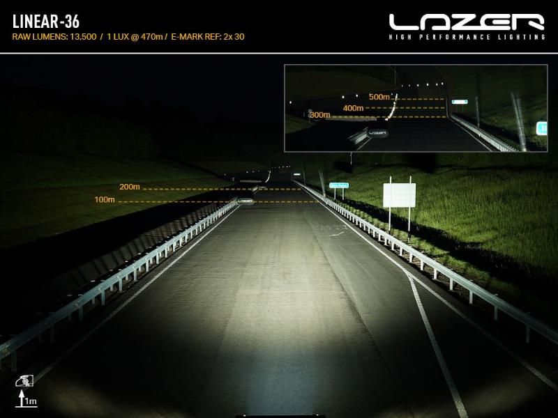 Sada střešního světla Lazer pro Nissan Navara (2014-2019) se střešníma ližinama, Linear-36