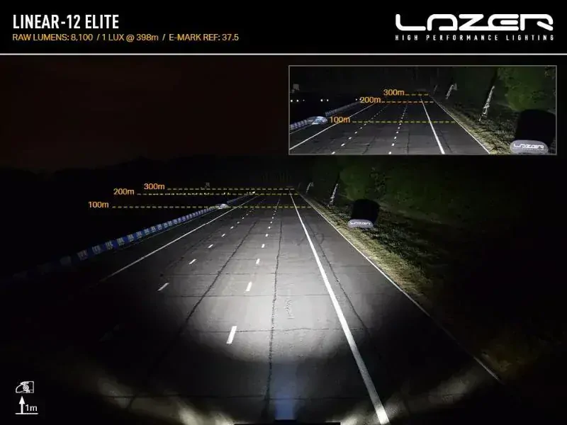 LED přídavné světlo 382mm, LAZER LINEAR-12 ELITE S POZIČNÍM SVĚTLEM, 8100Lm, 5000K, IP68