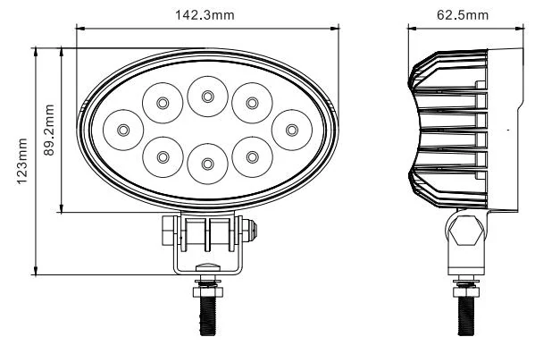 LED pracovní světlo kulaté Skyled ,,Redline", 2160lm, 9-32V, IP67/IP69K, ADR, ECE R10, R148