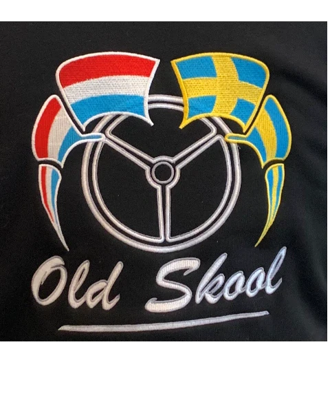 Pánská trucker mikina se zipem a vyšitým nápisem Oldskool wheel- Černá S