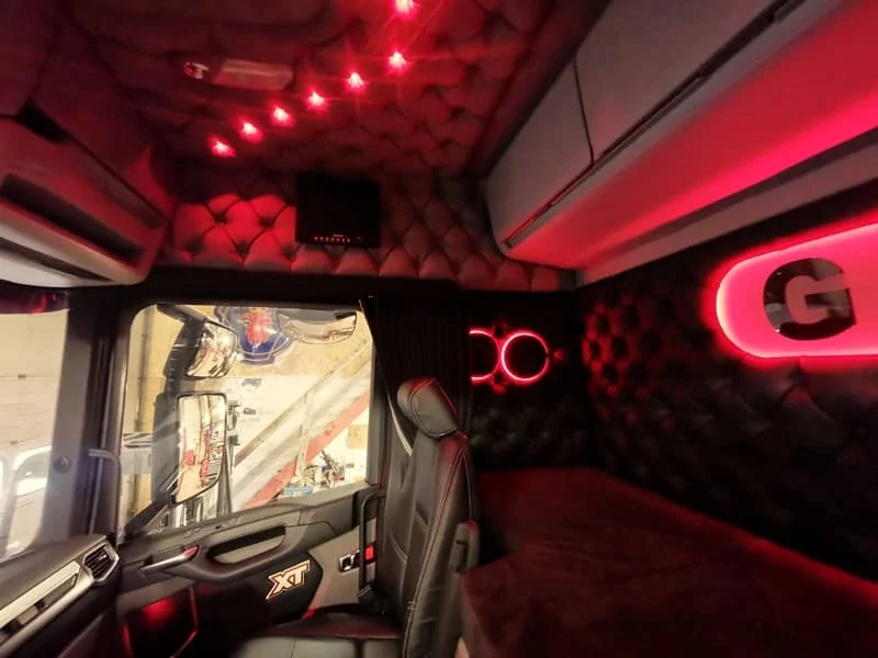 Sada 5 LED světel do interiéru Kamionu 24V Chrom- zelené