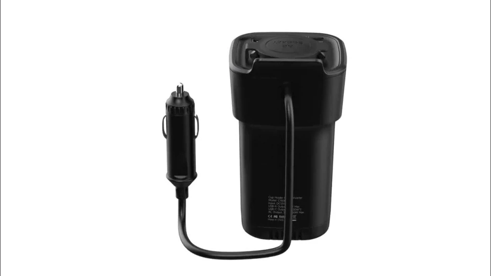 Interiérový měnič napětí z 12/230V/USB 300W (150W trvalý) do držáku nápojů