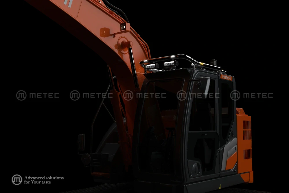 Střešní nerezový rám, 8 LED, 8 upínadel světel, pro HITACHI 135US-7 21-