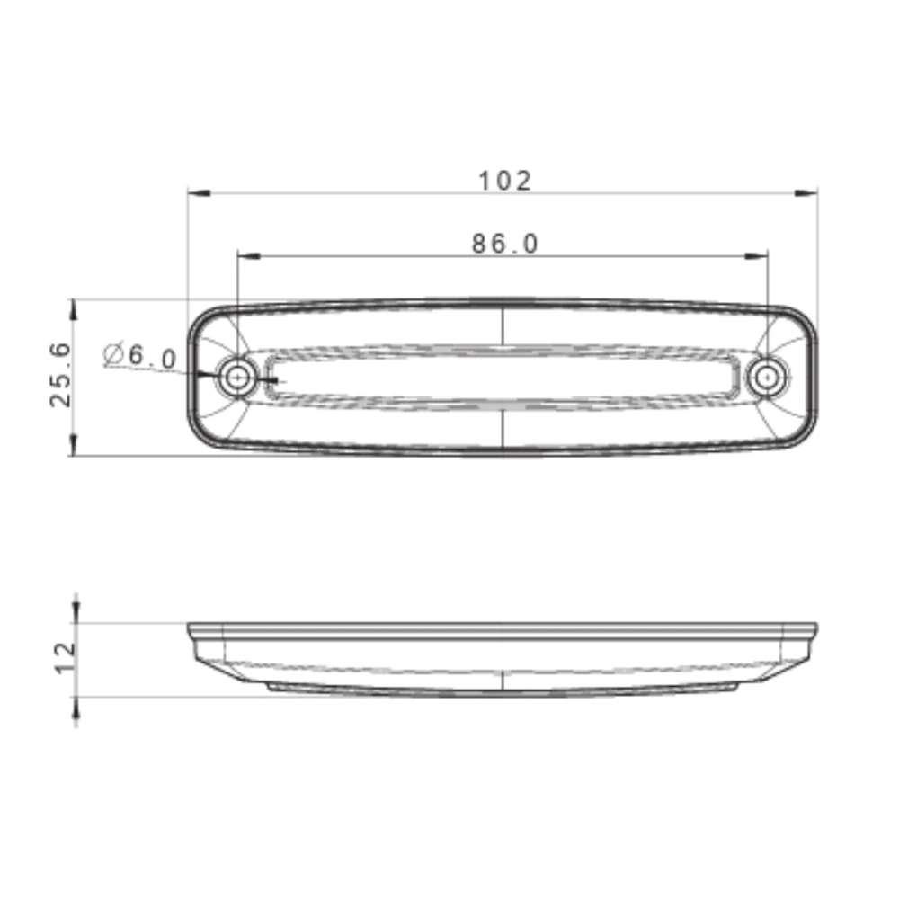 LED poziční světlo, 6LED, 12-36V- červené