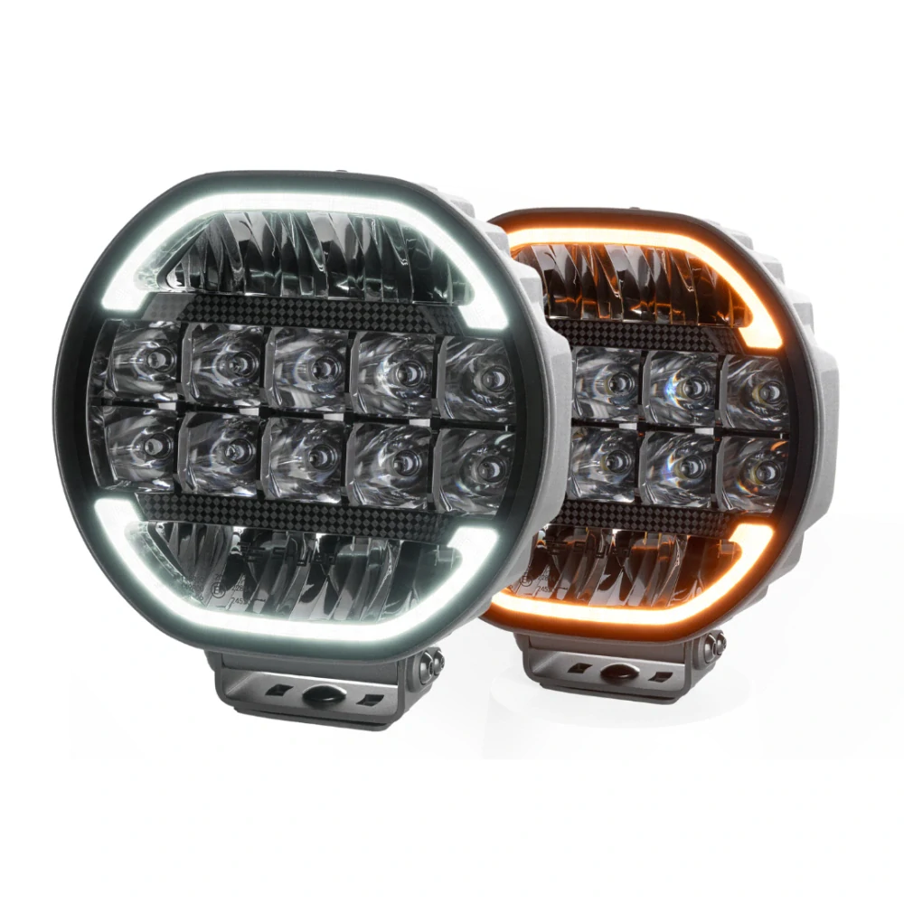 LED přídavný reflektor Skyled Scallop 9x 9", s dynamickým pozičním světlem, 10-32V, 180W, ECE R10/R148/R149