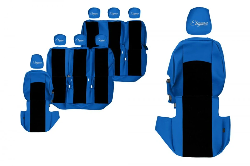 Potahy sedadel (8) - Elegance S, RENAULT TRAFIC III (03.2014-12.2023) - 8místné provedení; 3 řady sedadel; 1+1 sedadlo pro jednoho cestujícího