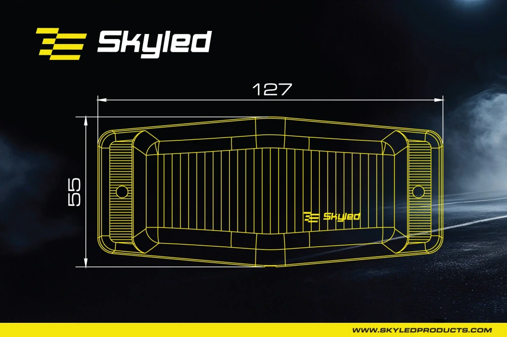 Double Burner SKYLED 24V bílé světlo, čiré sklo 8 LED