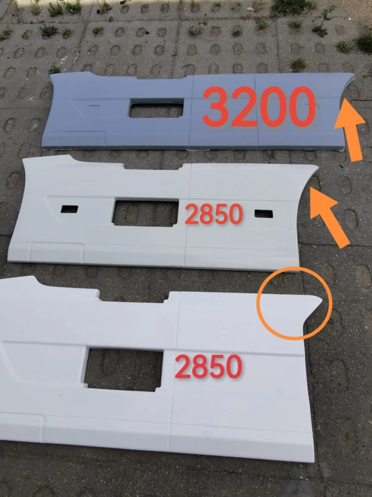 Mezinápravové spoilery 6x4 rozvor 2850 a 3200mm, Volvo FH4/FH5 a FH AERO LowDeck
