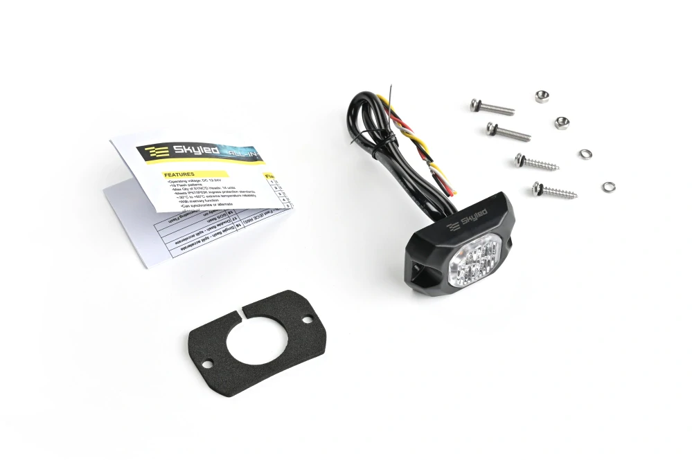 Výstražné světlo Skyled (55x37mm), 12-24V, 4LED, R10, R65, SAE