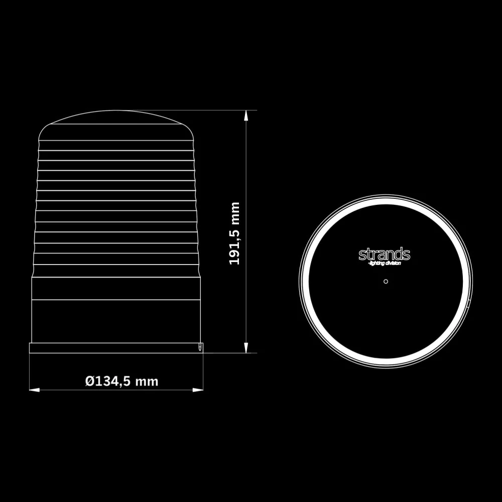 LED Rotační maják Strands IZE LED OG, 135mm, 12-24V, 18W, ECE R10, R65
