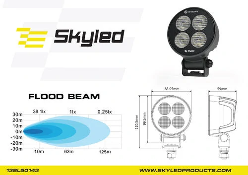 Pracovní světlo Skyled Ater STD C24F (rozptylné), 2556lm, 24W, 10-30W, ECE R10