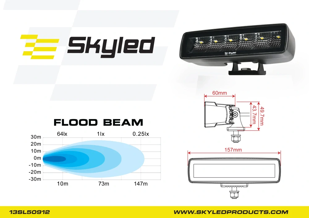 Pracovní světlo Skyled Dark Illusion R30F (rozptylné), 10-30V, 30W, 2880lm, ECE R10