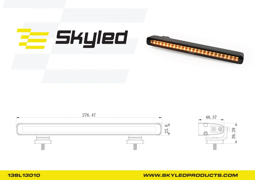 LED výstražná rampa, Skyled Monit 10" (276,5mm), dynamický start, ECE R65