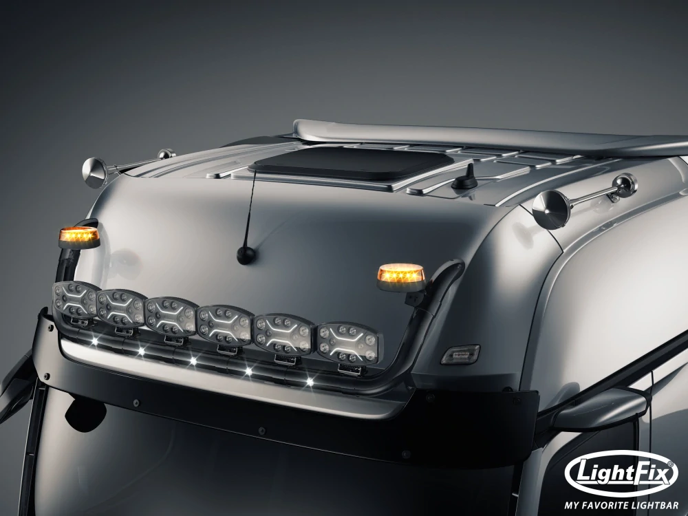 Střešní nerezový rám Lightfix SKY-LIGHT "U" lakovaný – MERCEDES - ACTROS (PROCABIN) - GIGA SPACE