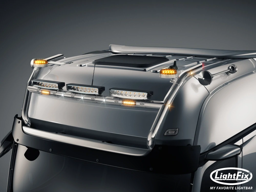 Střešní nerezový rám Lightfix SKY-LIGHT "H-TYPE" nerezový – MERCEDES - ACTROS (PROCABIN) - GIGA SPACE