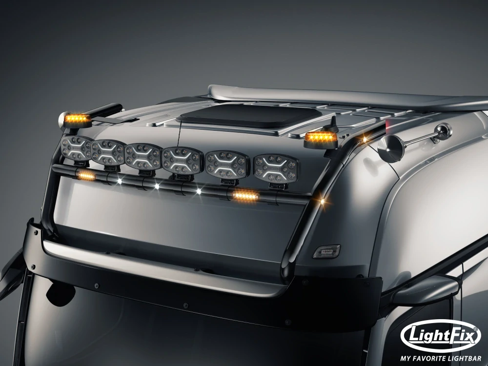 Střešní nerezový rám Lightfix SKY-LIGHT "H-TYPE" nerezový – MERCEDES - ACTROS (PROCABIN) - GIGA SPACE