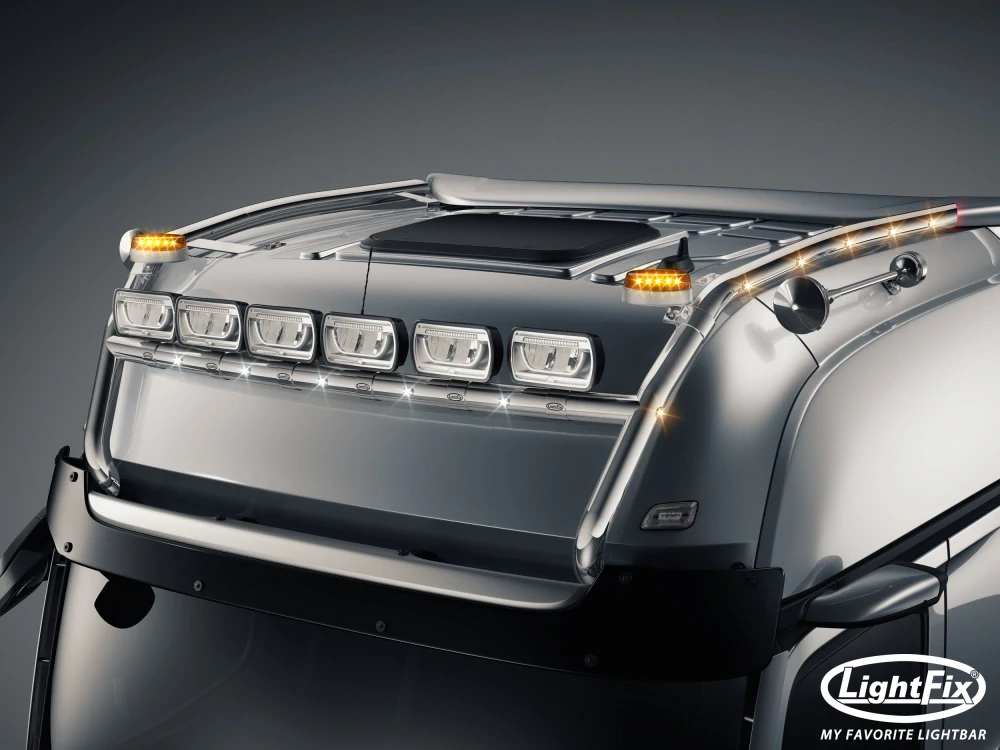 Střešní nerezový rám Lightfix SKY-LIGHT "H-MAX" nerezový – MERCEDES - ACTROS (PROCABIN) - GIGA SPACE