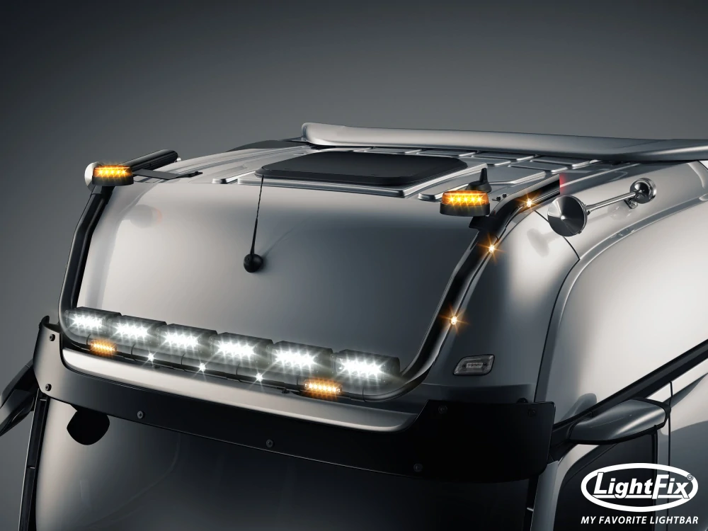 Střešní nerezový rám Lightfix SKY-LIGHT "V-TYPE" lakovaný – MERCEDES - ACTROS (PROCABIN) - GIGA SPACE