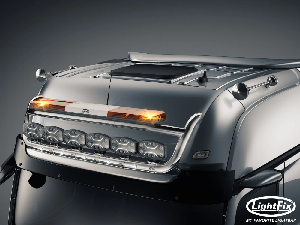 Střešní nerezový rám Lightfix SKY-LIGHT + SKY-BRIDGE nerezový – MERCEDES - ACTROS (PROCABIN) - GIGA SPACE