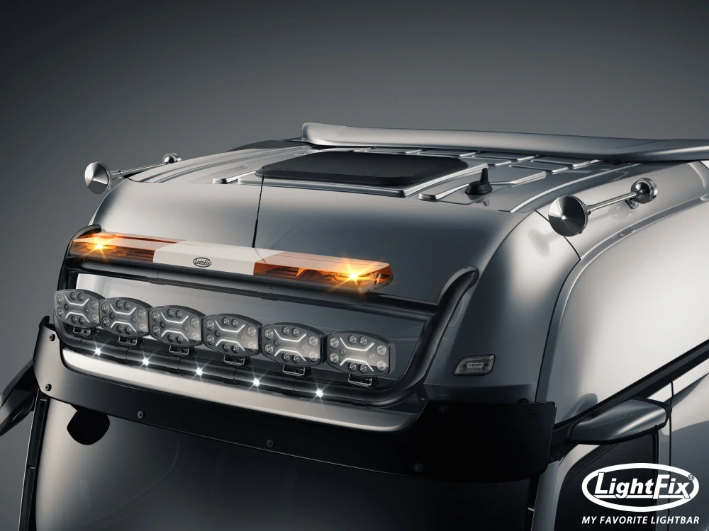 Střešní nerezový rám Lightfix SKY-LIGHT + SKY-BRIDGE lakovaný – MERCEDES - ACTROS (PROCABIN) - GIGA SPACE