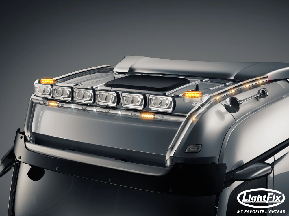 Střešní nerezový rám Lightfix SKY-LIGHT "H-TYPE" nerezový – MERCEDES - ACTROS (PROCABIN) / AROCS - BIGSPACE