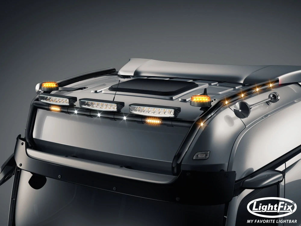 Střešní nerezový rám Lightfix SKY-LIGHT "H-TYPE" lakovaný – MERCEDES - ACTROS (PROCABIN) / AROCS - BIGSPACE