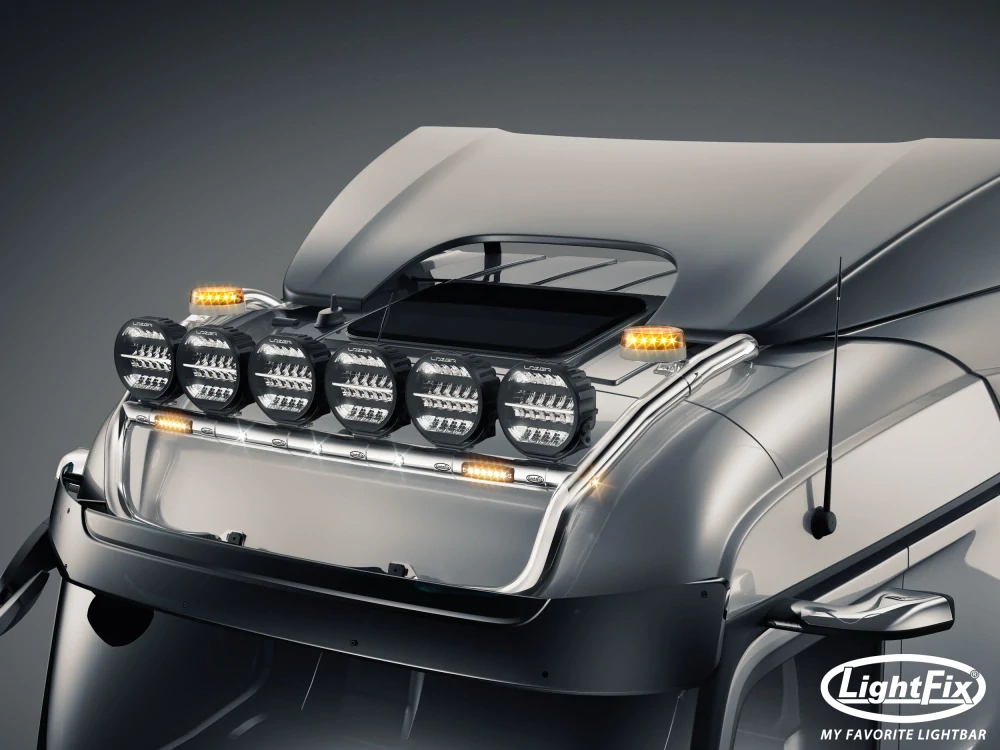 Střešní nerezový rám Lightfix SKY-LIGHT "H-TYPE" – MERCEDES - ACTROS (PROCABIN) / AROCS - STREAMSPACE 2300/2500
