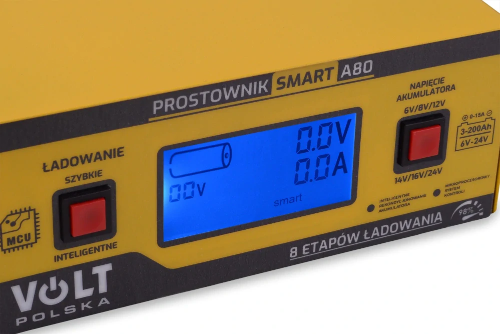 Automatická nabíječka autobaterií Volt Polska SMART A80 6/12/24 V, 15 A