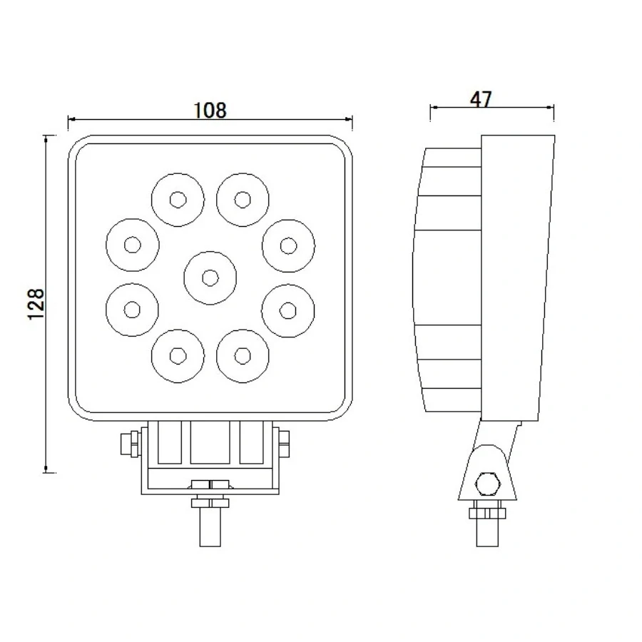 LED pracovní světlo 9 LED, 12-24V, 24W, 2200lm