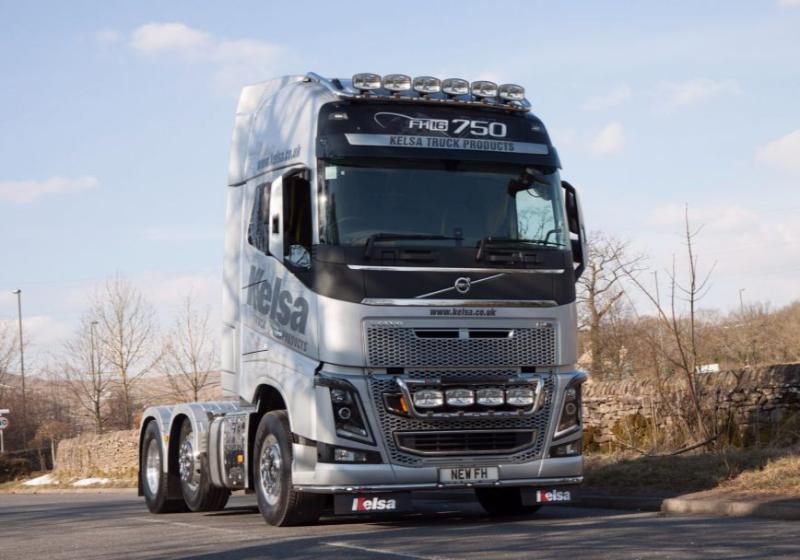 Přední nerezový rám Kelsa MultiBar High Mount pro  Volvo FH 2013-2020 Denní kabina, Globetrotter, Globetrotter XL