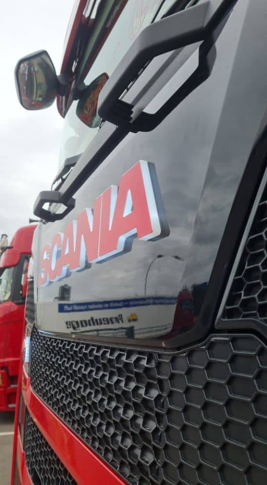 LED podsvícený nápis SCANIA- Nerezový