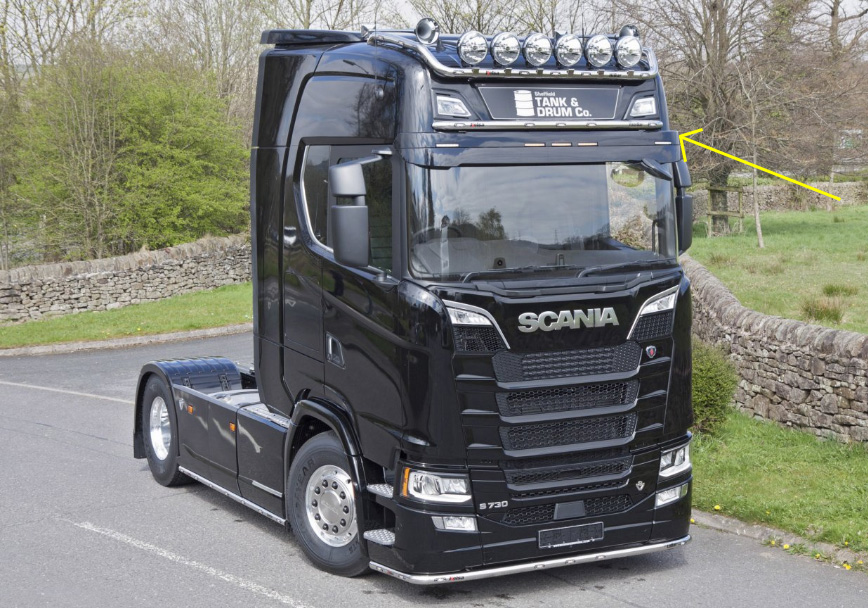 Horní díl sluneční clony Scania NTG 2017- pro 5 pozičních světel