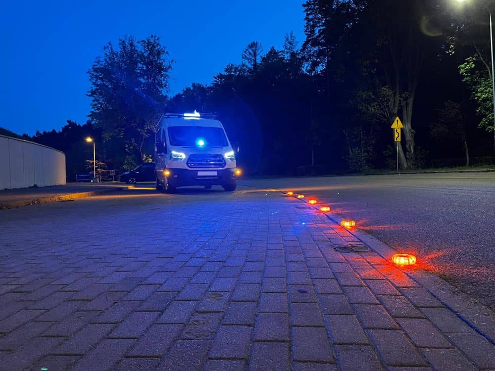 LED výstražné světlo nabíjecí 16 LED, sada 4 ks- Oranžové
