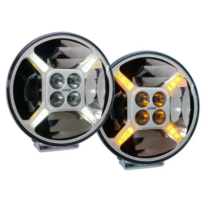 LED světlomet Ledson Sarox9+ 218 mm, s pozičním světlem, 120W, 12000lm, ECE R112, Bílý